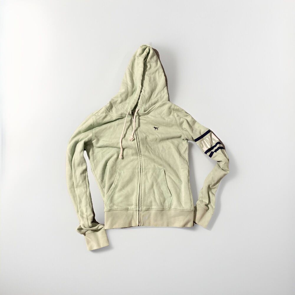 Pink Victoria's Secret SMALL Full Zip Mint Green Sweatshirt Hoodie